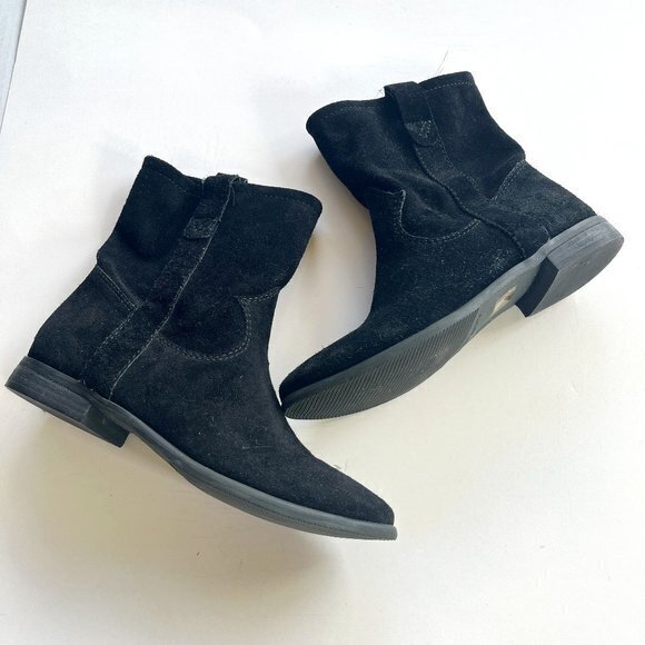 Vince Camuto Fanti‎ Suede Slouch Boot Black Women Size 7M Ankle Booties Shoes - Picture 2 of 7